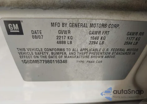 2008 Cadillac Cts Standard from USA, damaged, VIN 1G6DM577980116348